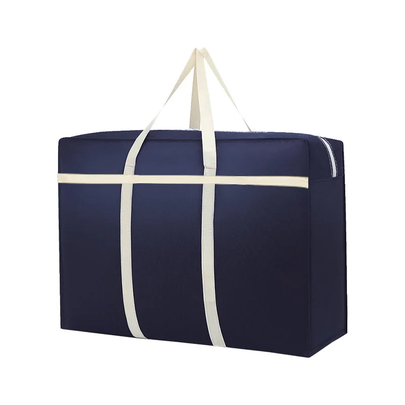 Extra Large Activity Bag, Heavy-Duty Storage Bag With Sturdy Zipper Handle For Storing Clothes, Pillows, Blankets, And Blankets, Peaceful Pleasures Health and Wellness navy blue