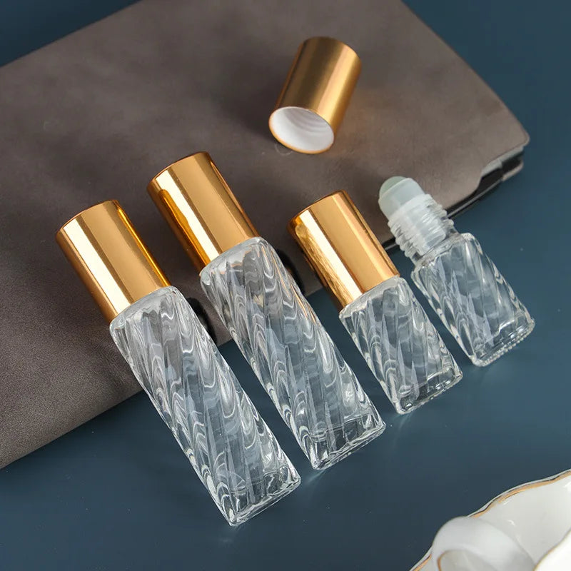 1pcs Essential Oil Bottles Glass Roller Bottles With Roller Balls Perfume Bottles Roll On Bottles Vials Travel Clear Bottle Peaceful Pleasures Health and Wellness