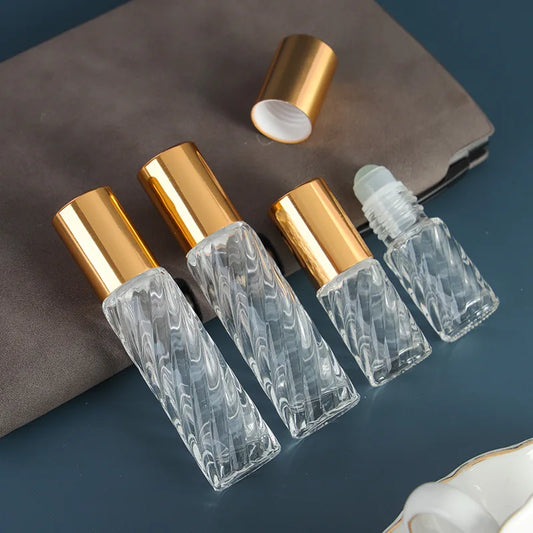 1pcs Essential Oil Bottles Glass Roller Bottles With Roller Balls Perfume Bottles Roll On Bottles Vials Travel Clear Bottle Peaceful Pleasures Health and Wellness