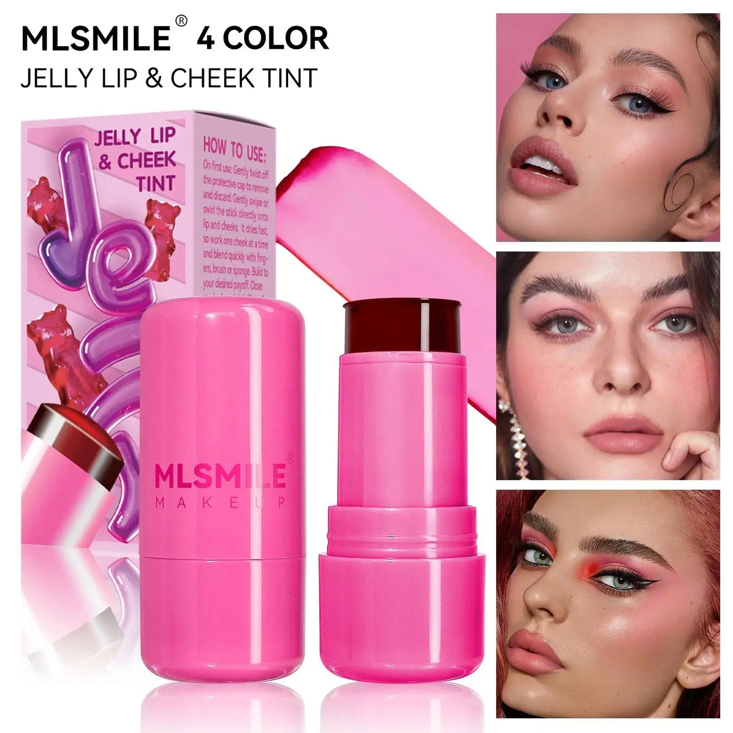 MLSMILE 2-in-1 Jelly Blush & Lip Tint Stick | Long-Lasting Glow