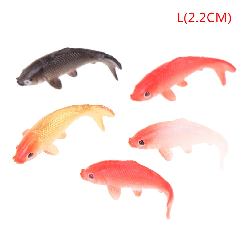 5pcs Dollhouse Miniature Model Fish Carp Simulation Animals For Kids Toys DIY Decorative Goldfish Figurines Home Decor Ornament Peaceful Pleasures Health and Wellness L2.2cm