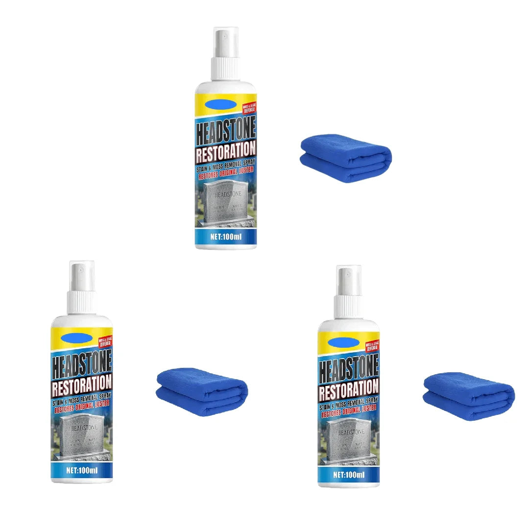 Multipurpose Headstone Cleaner Spray Remove Stains Dirt Moss Fast Acting No Corrosion Granite Marble Gravestone Cleaner Peaceful Pleasures Health and Wellness 2PCS