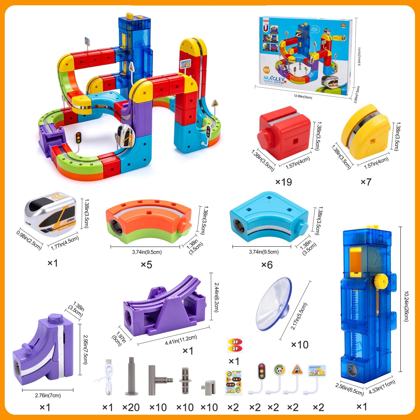 Kid Anti-gravity Magnetic Attraction Track Train Electric Building