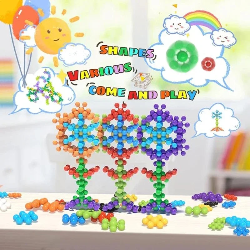 Snowflake Interlocking Building Blocks – STEM Fidget Toy for Kids