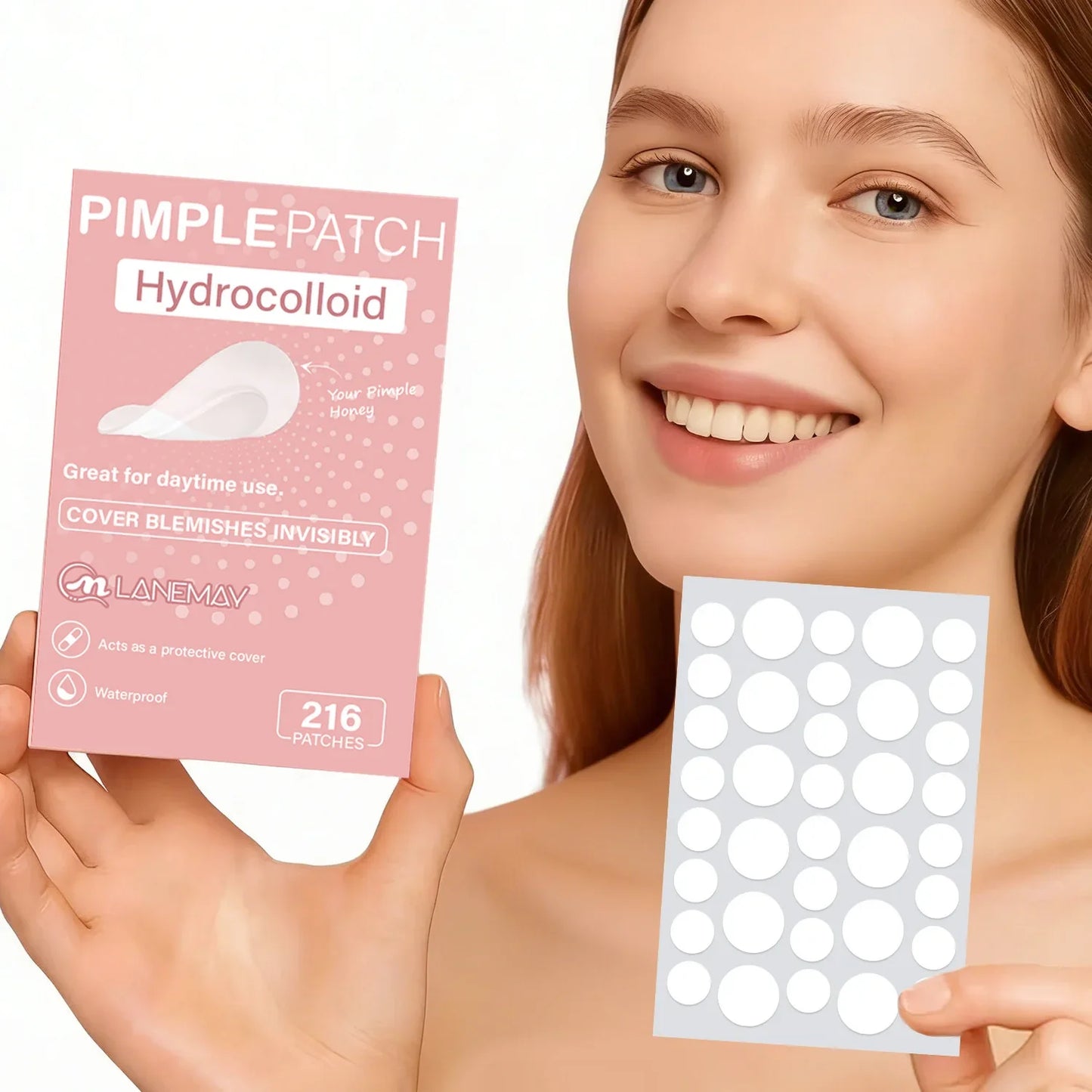 Hydrocolloid Acne Patches – 96-Count Invisible Spot Treatment