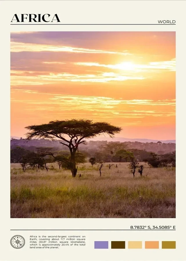 Canvas Painting Wall Art Picture Zimbabwe Somalia Morocco Ethiopia Cape Town Africa Travel Study Poster for Room Office Decor Peaceful Pleasures Health and Wellness 7 20x30cm Unframed