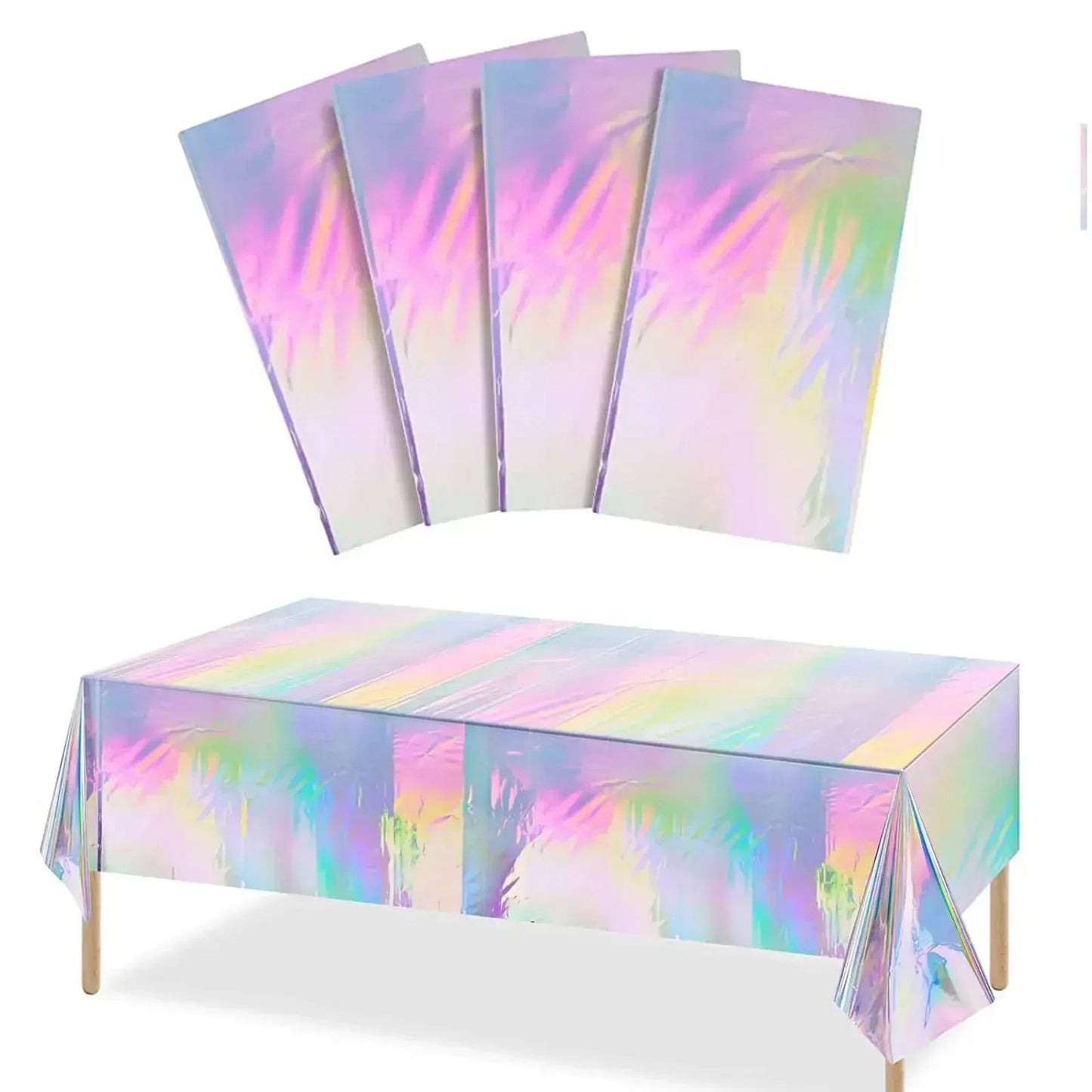 Iridescent Holographic Disposable Party Tablecloth | Laser Table