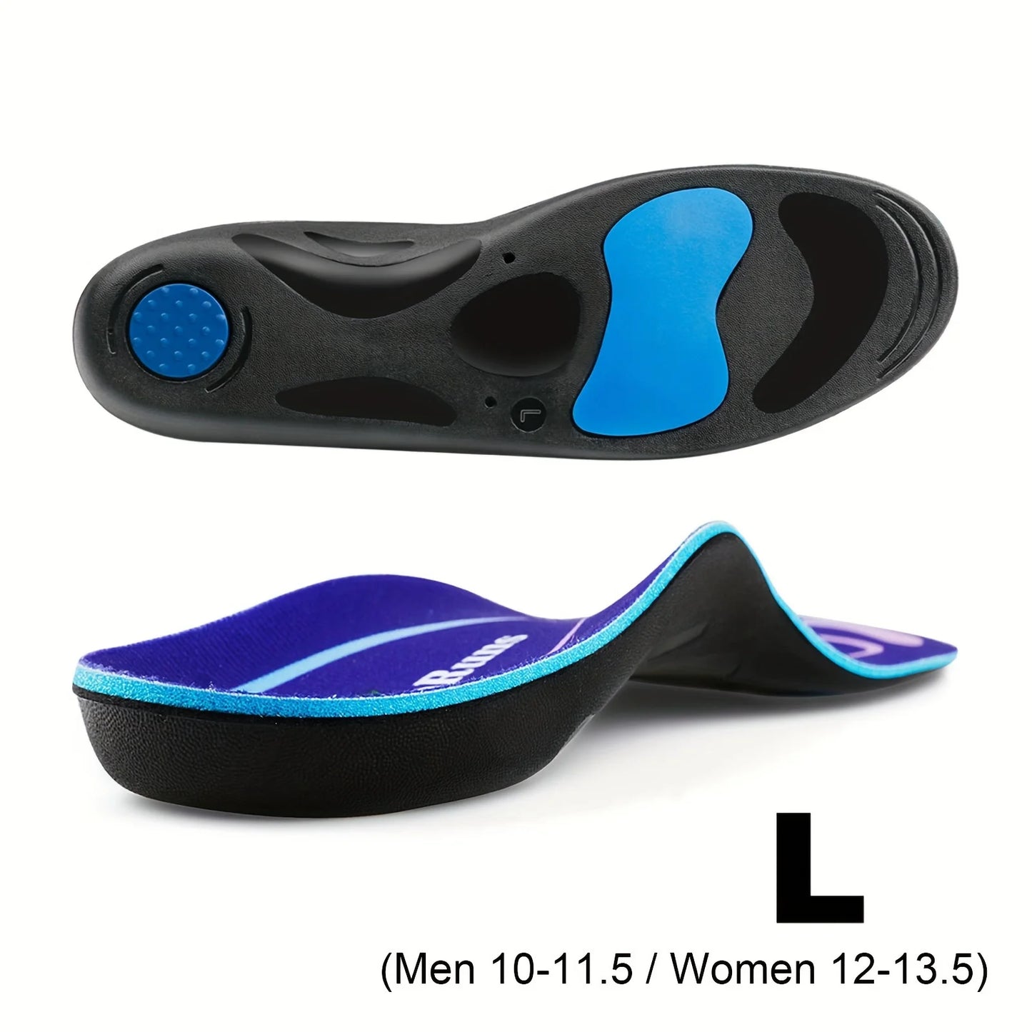 RooRuns Orthotic Insoles, Plantar Fasciitis Relief, Arch Support Insoles for Women & Men, Flat Feet Shoe Inserts for Sports Peaceful Pleasures Health and Wellness L