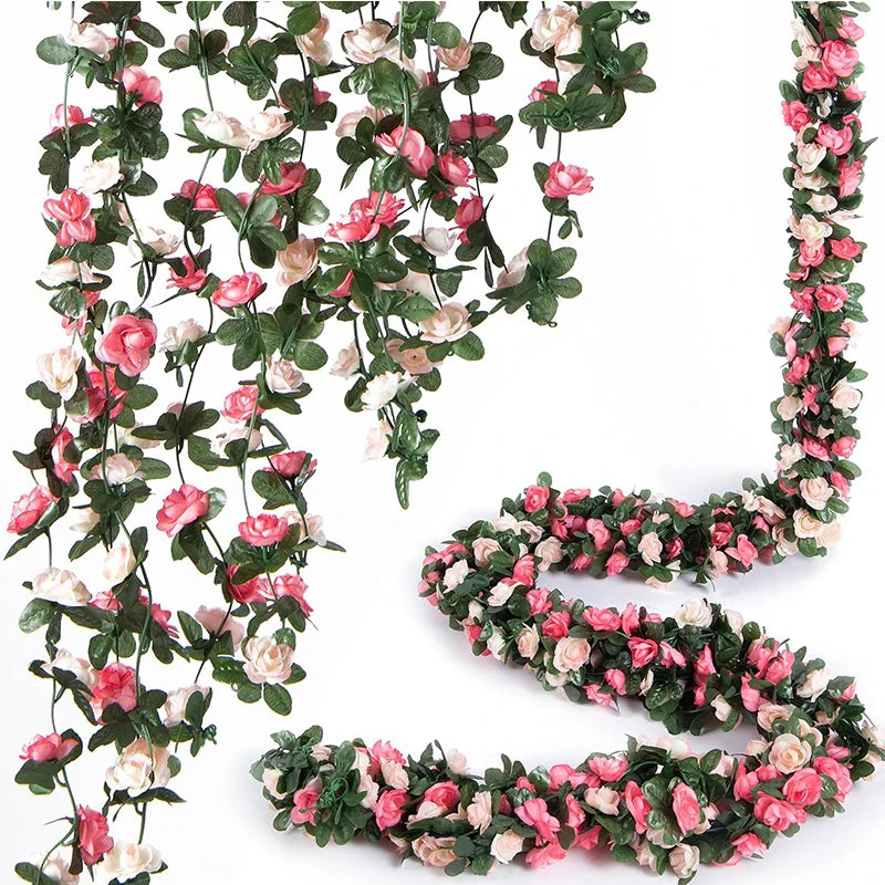 2.5m Silk Rose Artificial Flower Vine Garland – Wedding Decor