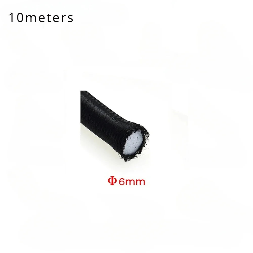 3mm/4mm/5mm/6mm/8mm Elastics Rope Elastic Cord Sewing Elastic Band Apparel Accessories Black Tent High Quality Belt Clothing Sew Peaceful Pleasures Health and Wellness 6mmx10m