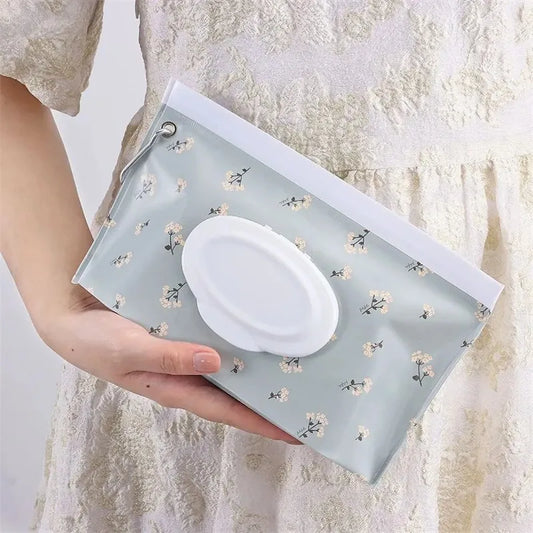 5-Pack Baby Wet Wipe Holder Pouch | Reusable Refillable Case Wipes Holder Pouch Peaceful Pleasures Health and Wellness