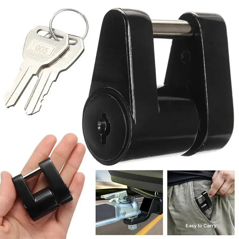 Trailer Hitch Lock Zinc Alloy Anti Theft Security Lock with 2 Keys for RV Truck Boat Trailer Connector Protector Peaceful Pleasures Health and Wellness