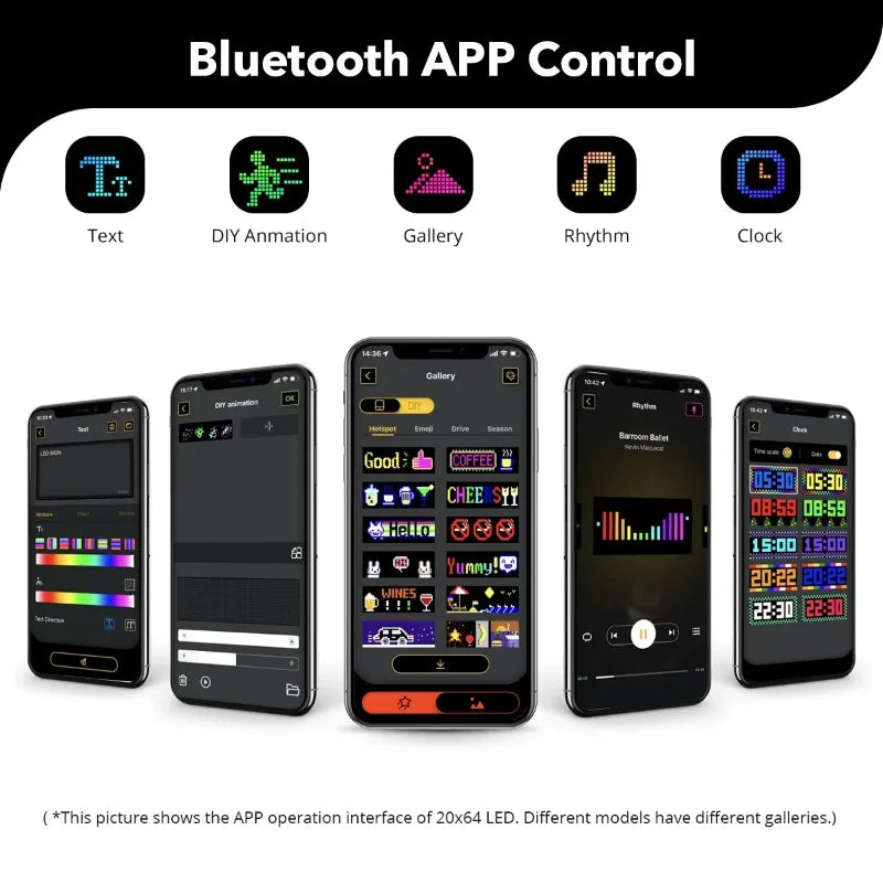 Scrolling RGB LED Sign Panel | Bluetooth App, IP66, Programmable