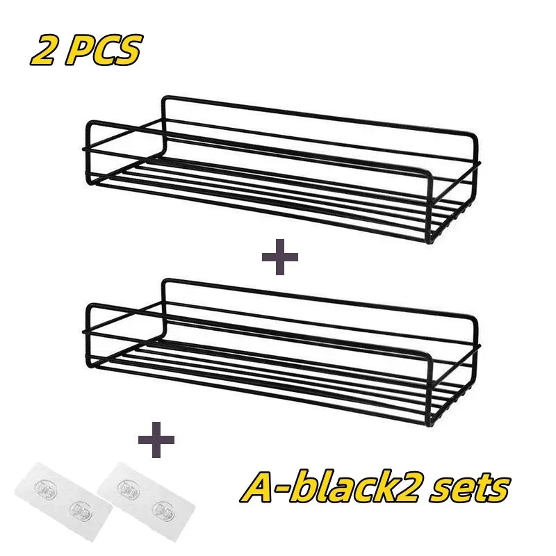 No-Drill Metal Corner Shower Shelf | Bathroom Wall Organizer