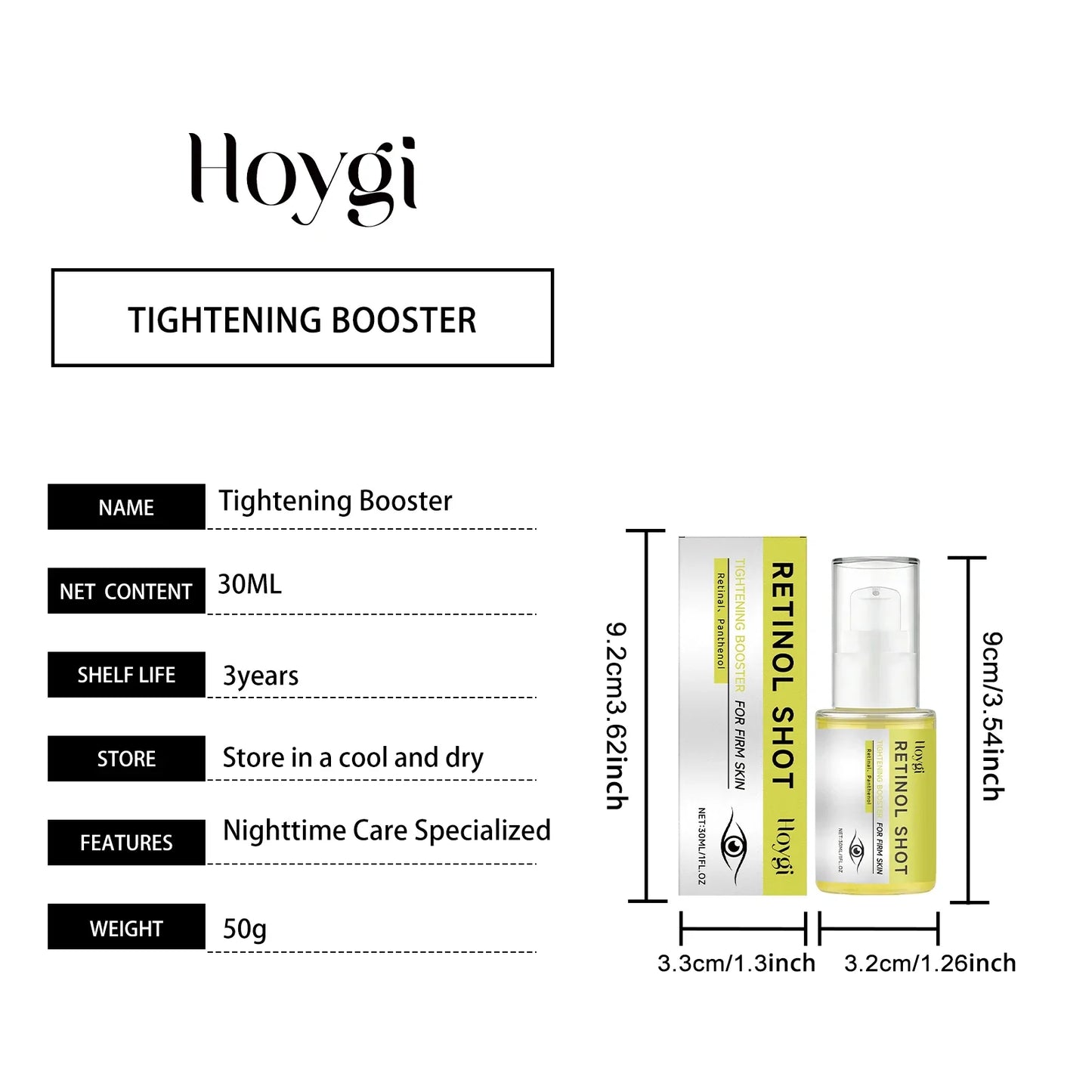 Hoygi Retinol Eye Serum – Firming & Brightening Night Care 30ml