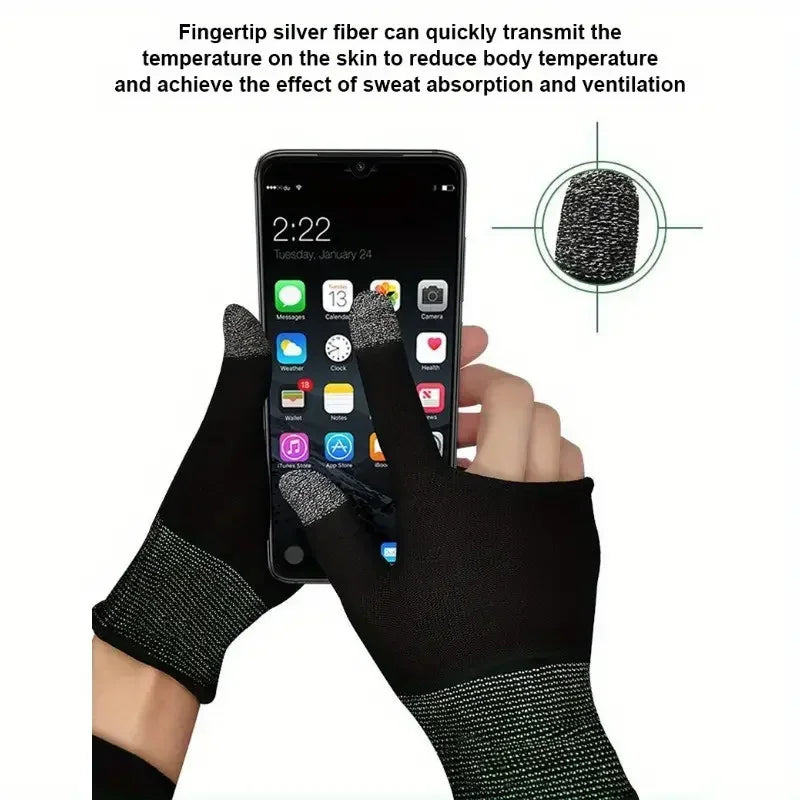 Graphene Finger & Thumb Sleeve Gloves – Non-Slip Touch Screen