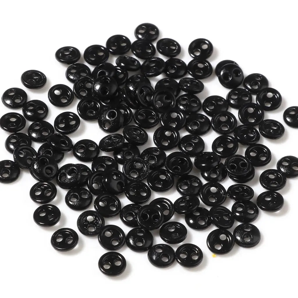 50pcs Mini Round Sewing Buttons 3/4/5mm – 2-Hole DIY Craft