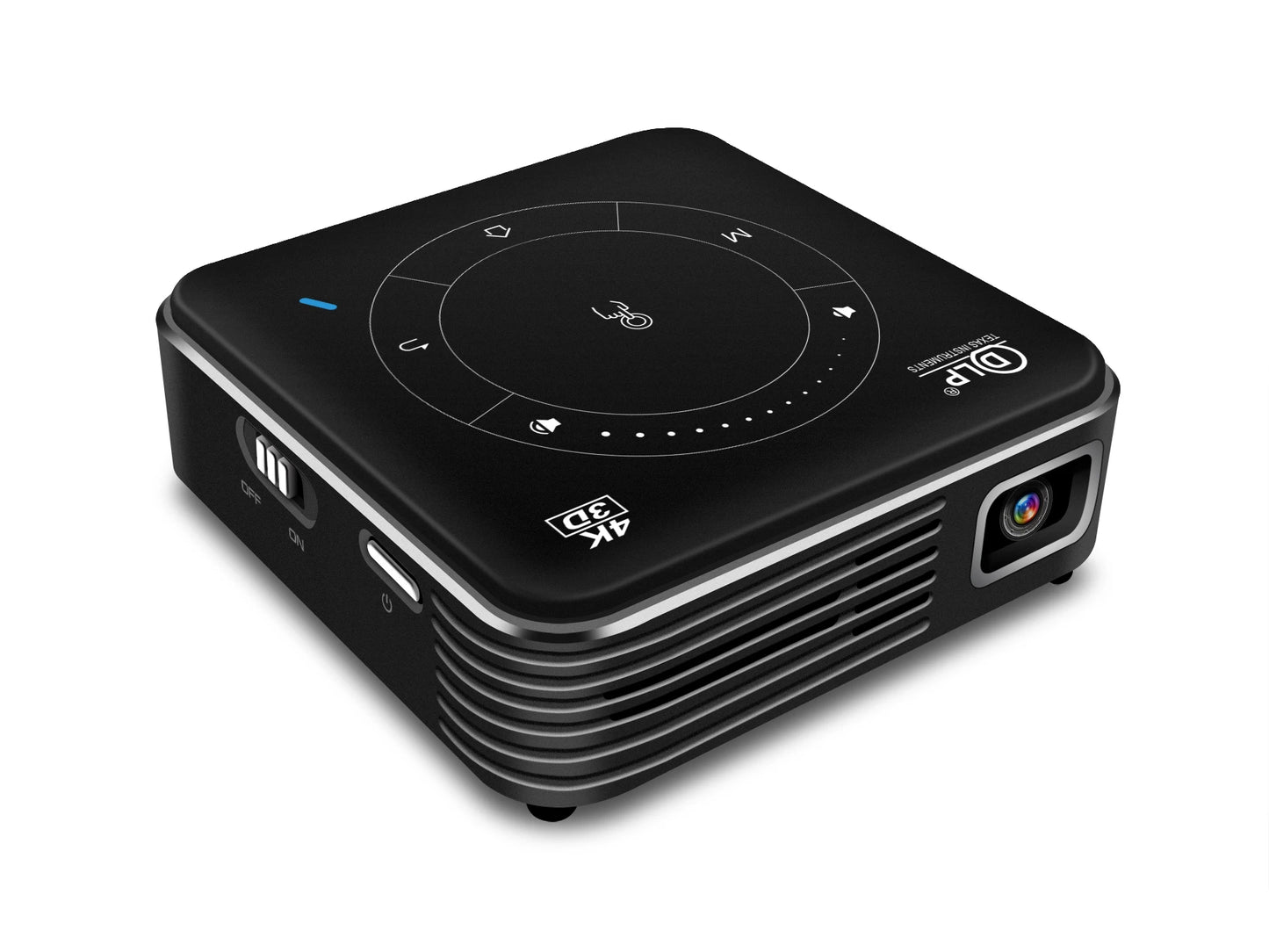 Mini 3D Portable Projector 4K DLP Android Smart Ceiling Car Outdoor Rechargeable Wifi Bluetooth Mobile With Battery Peaceful Pleasures Health and Wellness BLACK 4G 32G EU Plug China Mainland