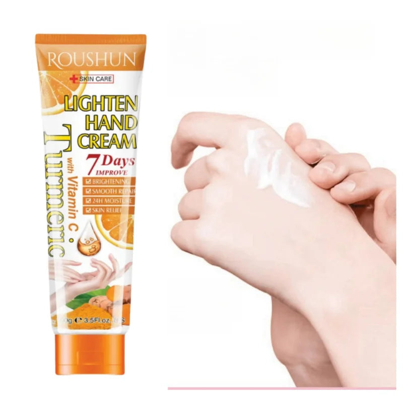 ROUSHUN Turmeric Vitamin C Hand Cream Moisturizing Refreshing Non-Greasy Hand Care Hydrating Moisturizing Hand Cream Peaceful Pleasures Health and Wellness