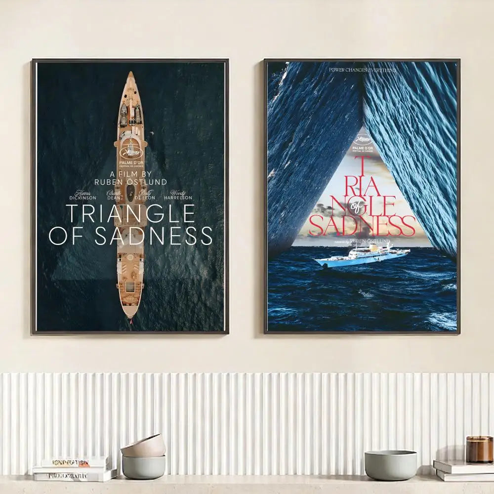 Movie T-Triangle of Sadness Poster HD Self Adhesive Waterproof Wall Art Ideal for Home Office Dorm Bedroom Great Gift Peaceful Pleasures Health and Wellness