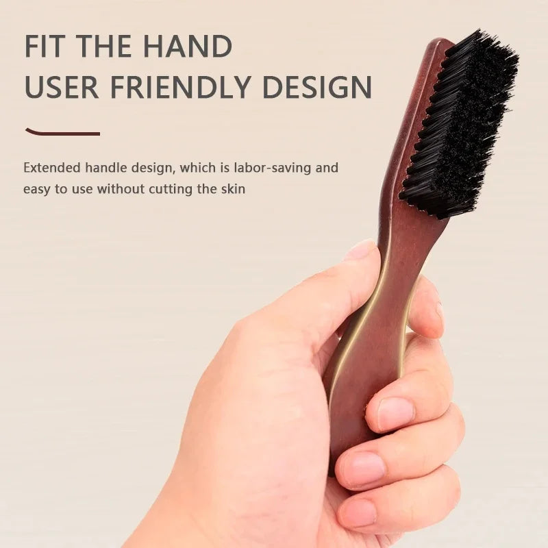 Barber Prefessional Wooden Handle Boar Bristle Cleaning Brush Soft Beard Cleaning Brush Men Barber Beard Shaving Tool Peaceful Pleasures Health and Wellness
