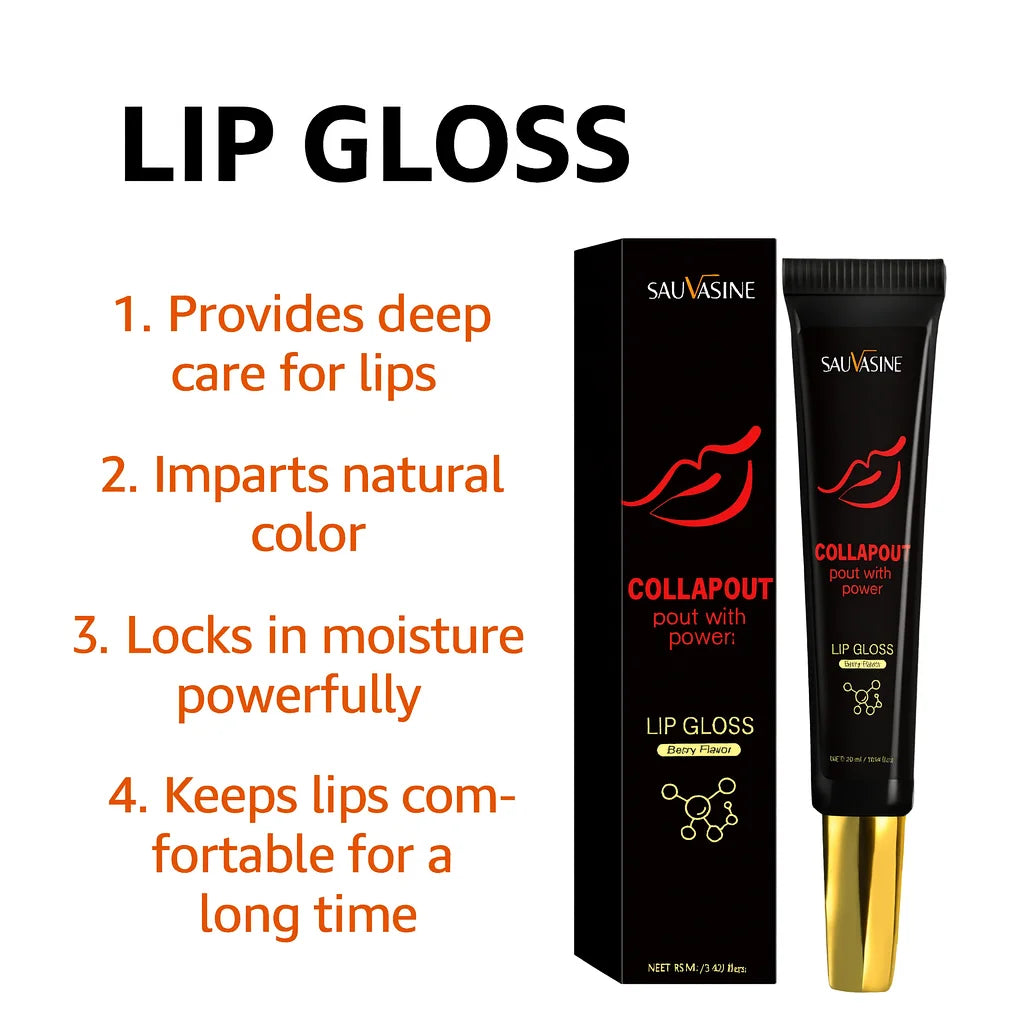 Luxury Lip Gloss, Lip Booster Serum, Natural Lip Oil Plumper, Hydrating and Nourishing Lip Oils,Berry Flavor,20ml Peaceful Pleasures Health and Wellness
