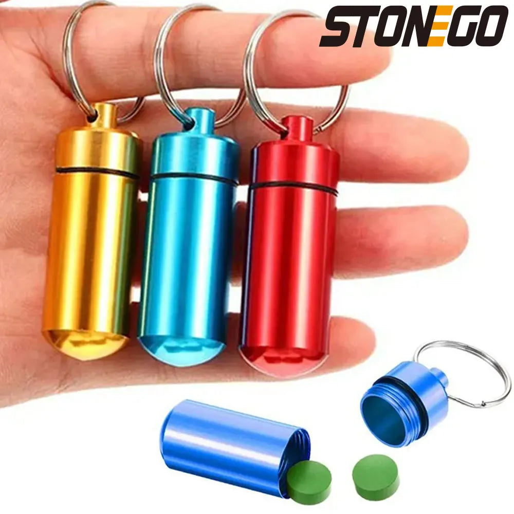 Portable Mini Waterproof Aluminum Pill Box Cases Container Organizer Storage Tablets Bottle Medicine Vitamin Pillboxes Fish Oils Peaceful Pleasures Health and Wellness