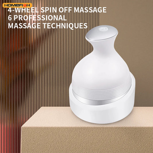 Wireless 3D Scalp Massager – Electric Waterproof Deep Kneading Tool for Head, Neck & Shoulder Relaxation Peaceful Pleasures Health and Wellness