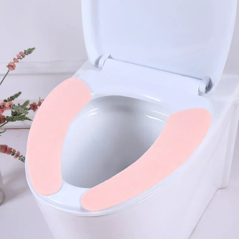 Soft Flannel Toilet Seat Cover Stickers – Washable 1 Pair