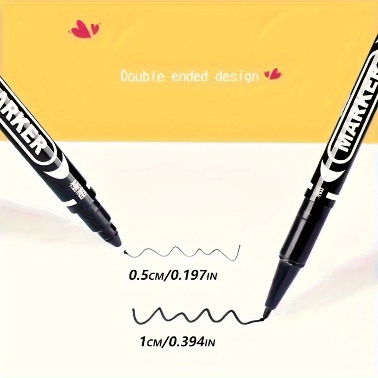 10 Double-Ended Permanent Markers | Fine & Broad Tip, Non-Toxic