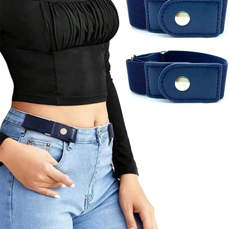 2-Pack No Buckle Elastic Belt Unisex | Invisible Stretch Belt