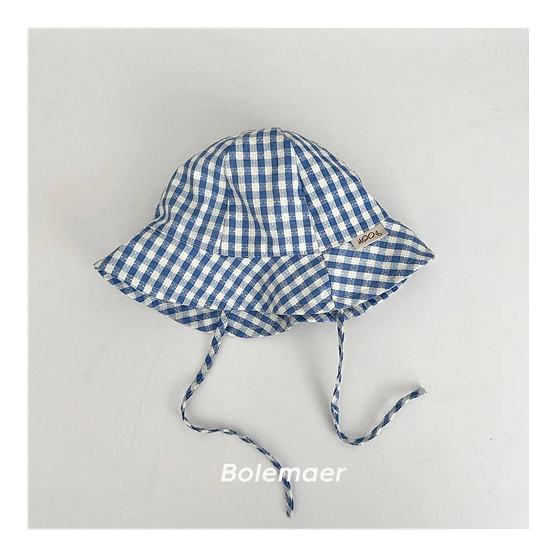 Baby Wide Brim Plaid Bucket Sun Hat | Cotton, Boys & Girls