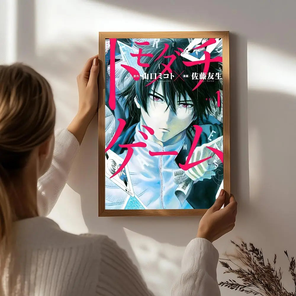 Anime T-Tomodachi Game Poster HD Self Adhesive Waterproof Wall Art Ideal for Home Office Dorm Bedroom Great Gift Peaceful Pleasures Health and Wellness White4 50X70cmNoframe