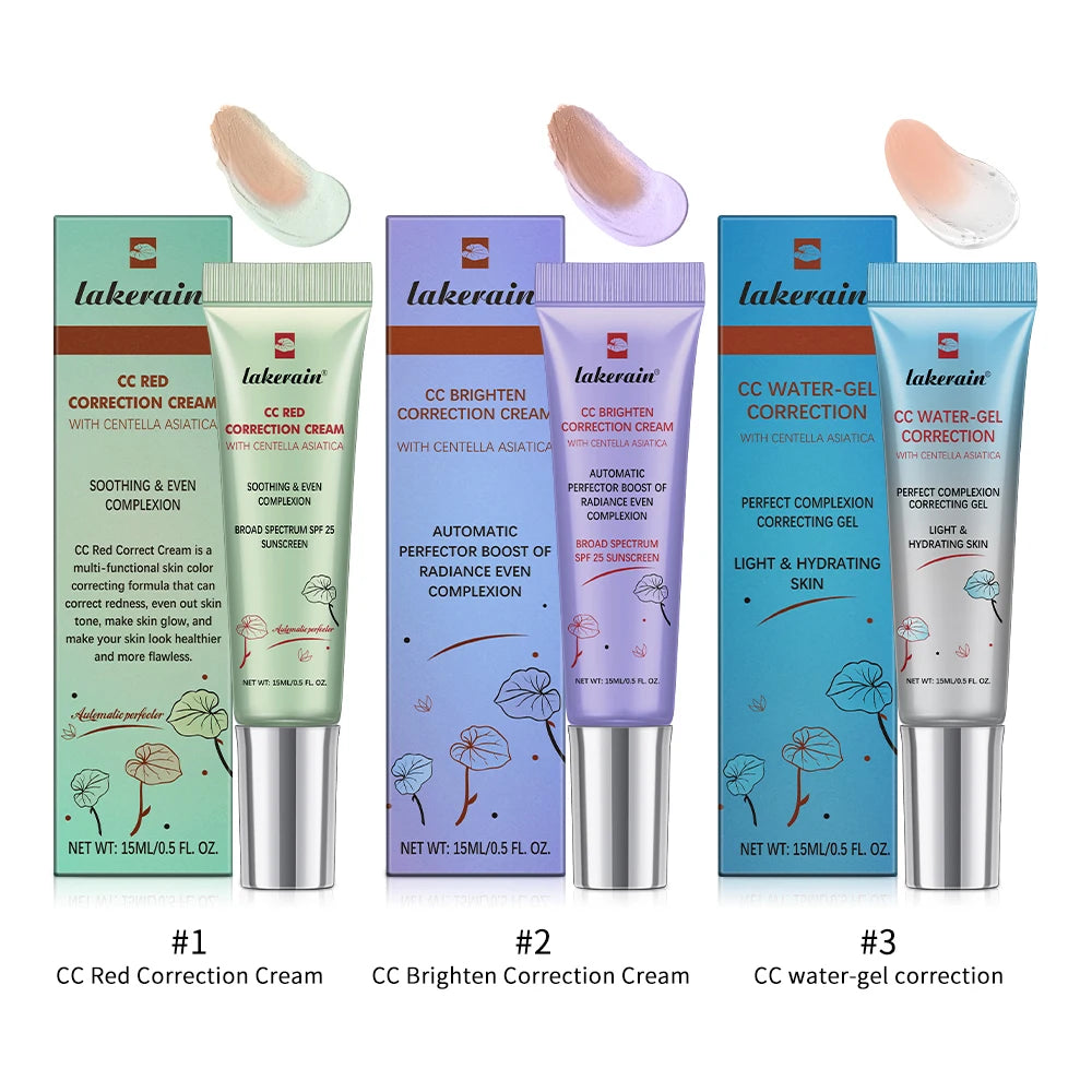 CC Cream Color Changing Liquid Foundation Centella Korean High Coverage Foundation Foundation Cream for Face Base Makeup Peaceful Pleasures Health and Wellness 3pcs