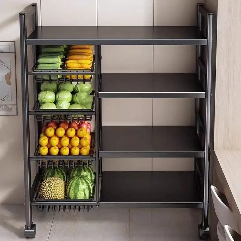 Sturdy Space Saving Heavy Duty Thickened Mesh Basket Kitchen Storage Rack For Vegetable and Fruit Organizer For Dorm Home Use Peaceful Pleasures Health and Wellness