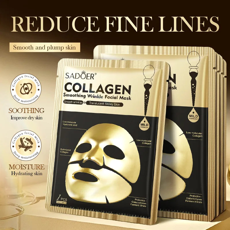 SADOER Golden Collagen Face Mask – Anti-Aging & Moisturizing