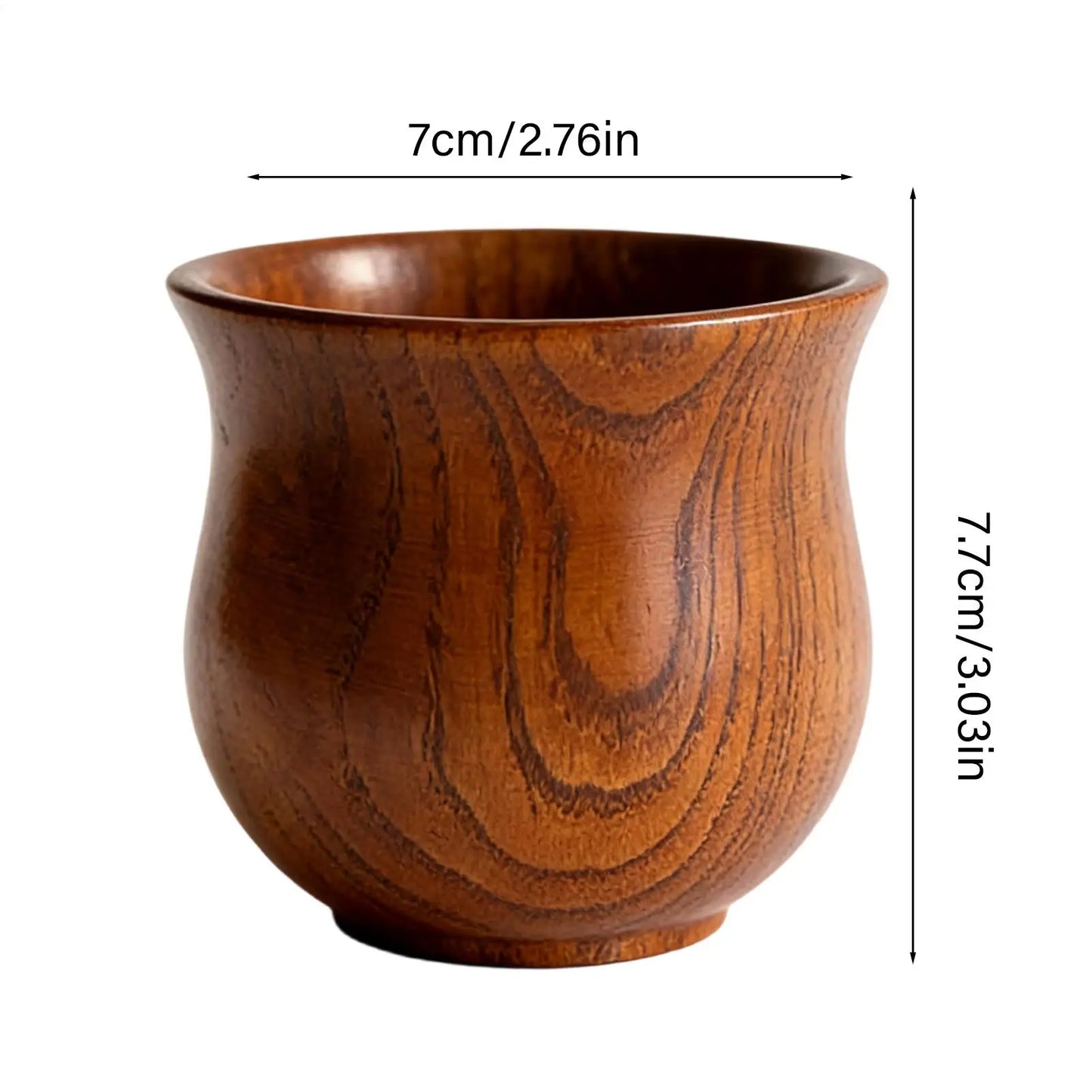 Handmade Wooden Coffee Mugs Set of 2 | Retro Wood Cups