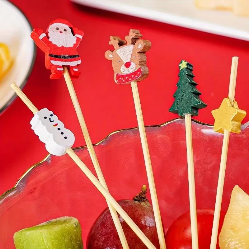 Christmas Toothpick Event Party Supplies Holiday Decorations