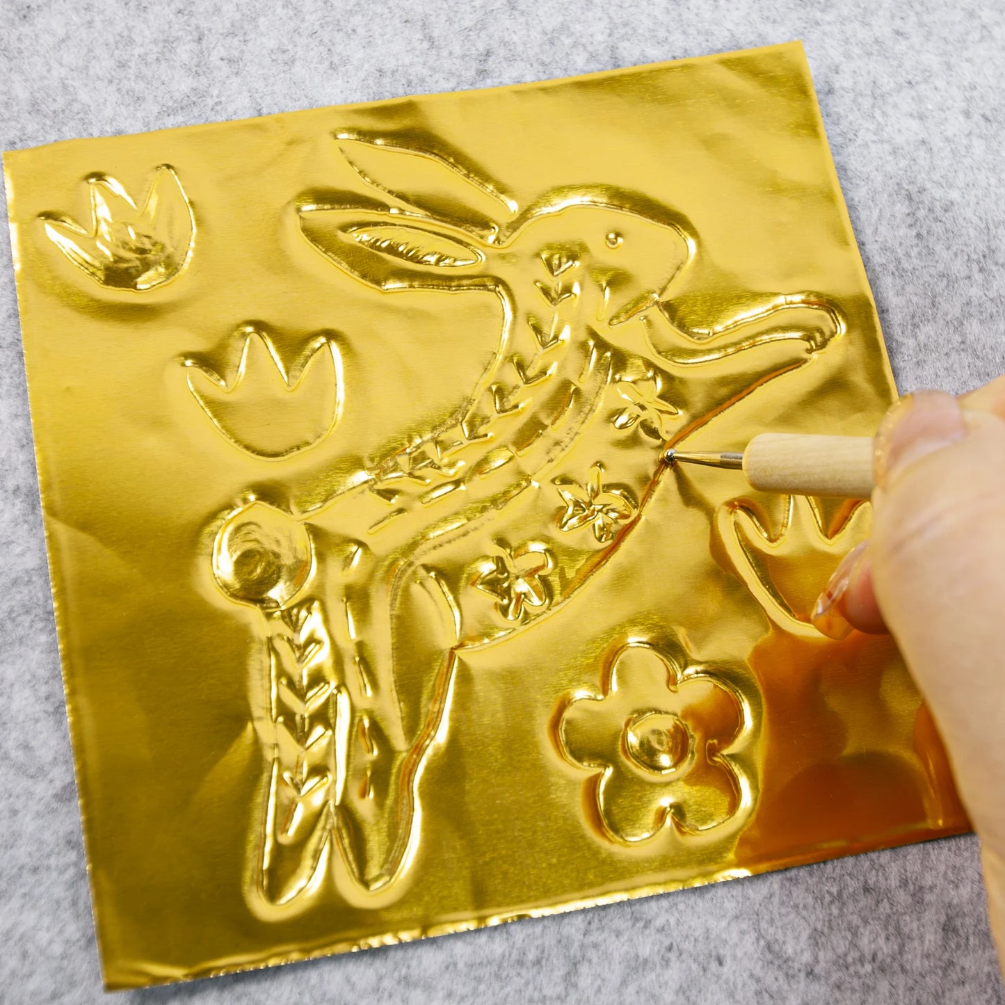 Beginners Easter DIY Craft All Inclusive Set Gold Foil Non Woven Fabric Tools and Decor Accessories for Easter Handmade Projects Peaceful Pleasures Health and Wellness