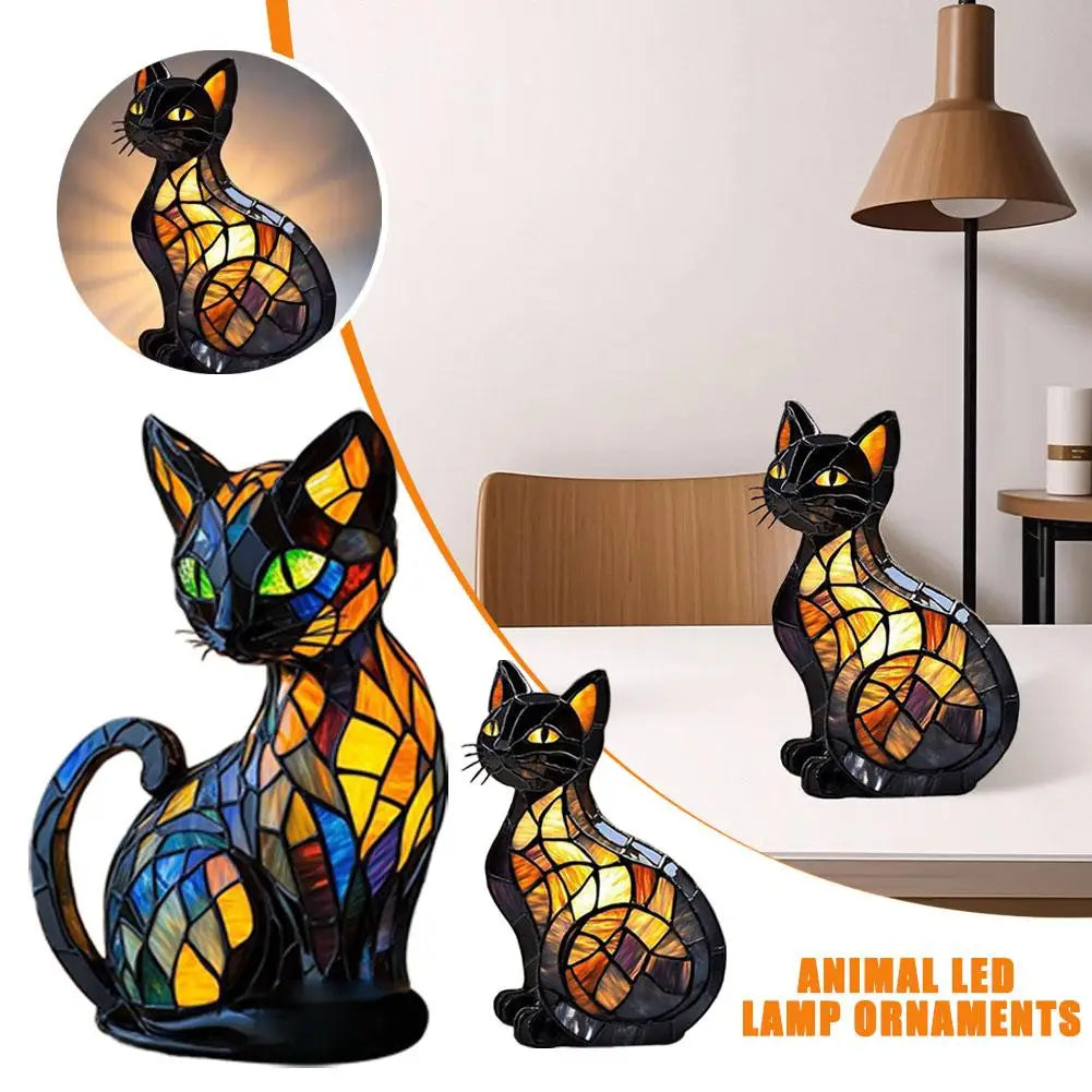 Fantasy Exotic Cat-Shaped LED Light - Colorful Home Decorative Lights Creative Animal Night Light Living Room Bedroom Ambience Peaceful Pleasures Health and Wellness