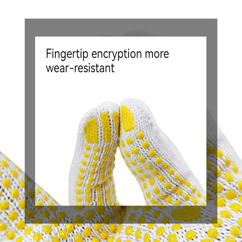 1/3/5 Pairs Work Gloves With Anti Slip Grip, PVC Dots Safety Cotton Protection ,For Painter, Mechanic Industrial Construction Peaceful Pleasures Health and Wellness