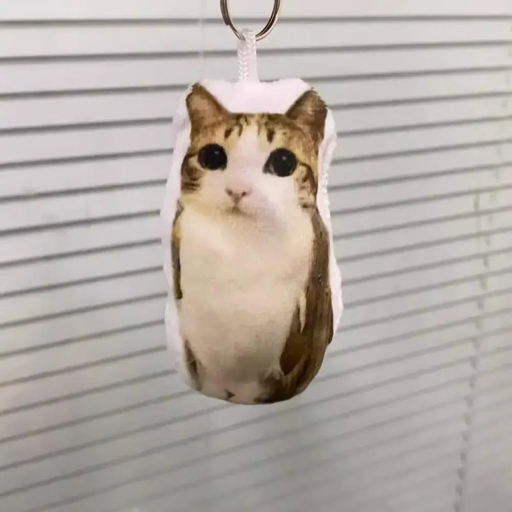 Cat Voice Keychain Toy Sound Hanging Decompression Reverses German Kitten Voice Pendant With Sound Plush Pendant Cute Pet Gift Peaceful Pleasures Health and Wellness