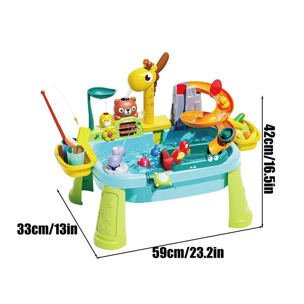Toddler Water Table 4-in-1 Kitchen Sink & Fishing Game Toy