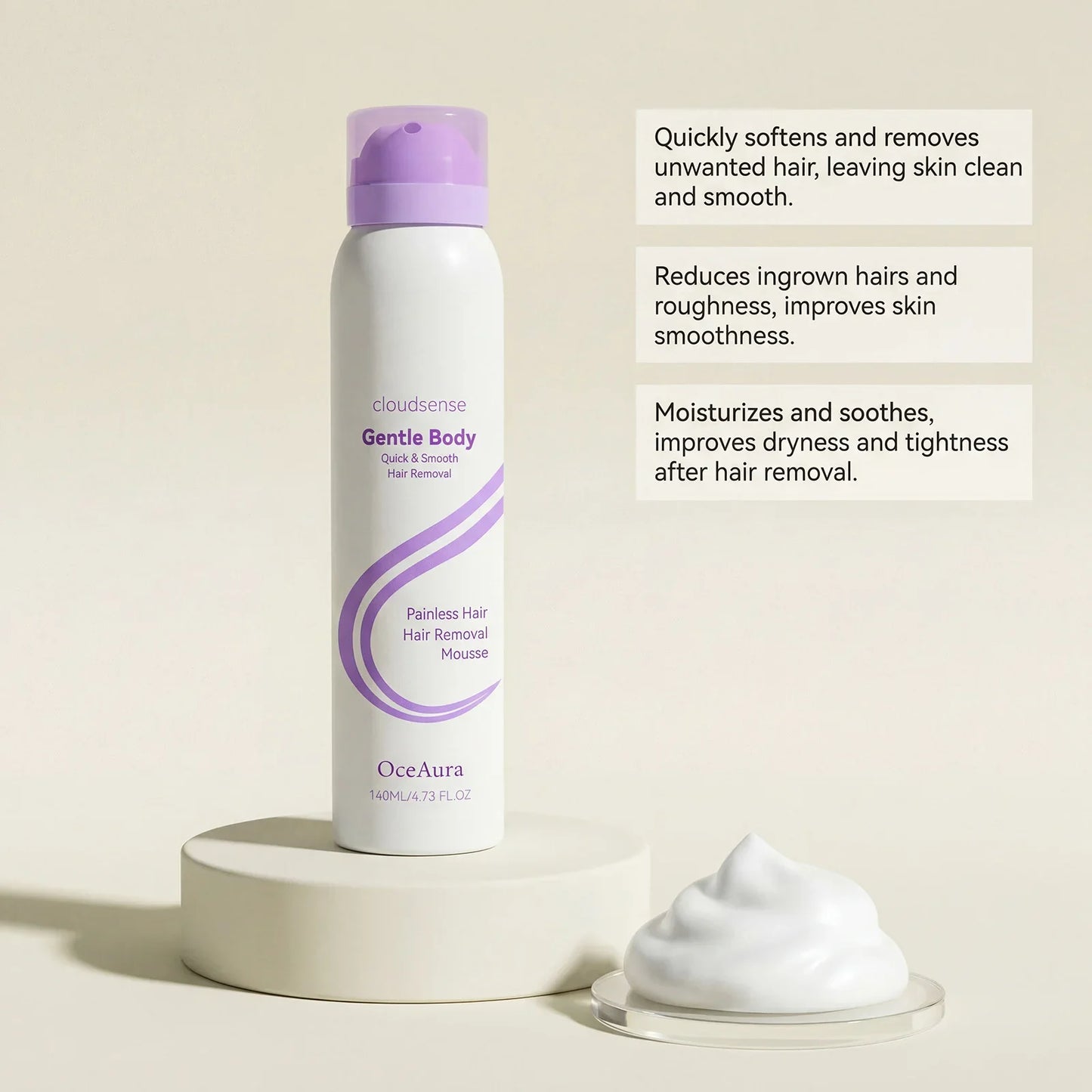 OceAura Painless Hair Removal Spray – Growth Inhibitor 140ml