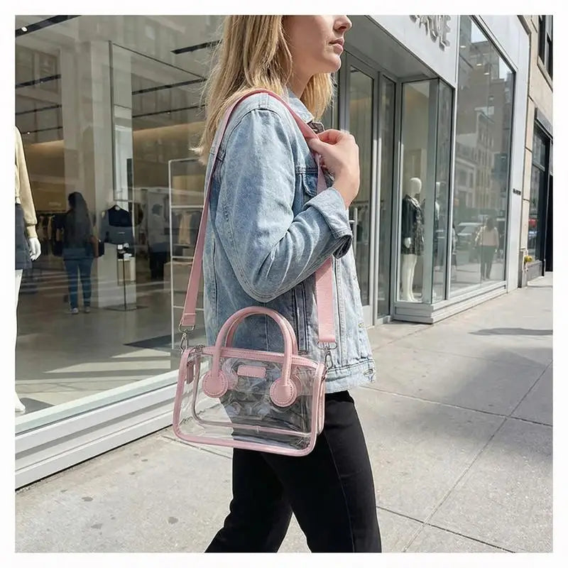 Transparent Jelly Shoulder Bag – Waterproof Square Crossbody Purse