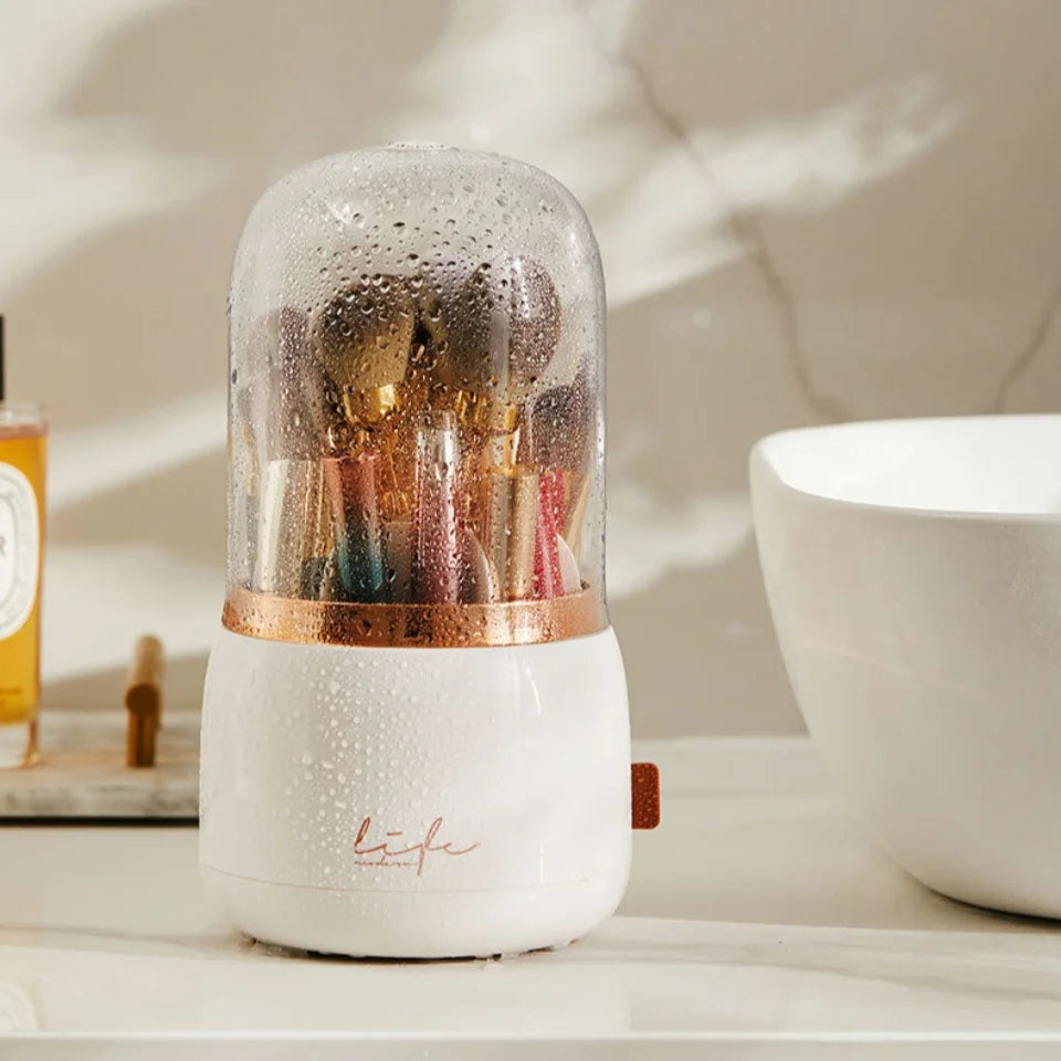 360° Rotating Makeup Organizer | Clear Multi-Compartment Storage