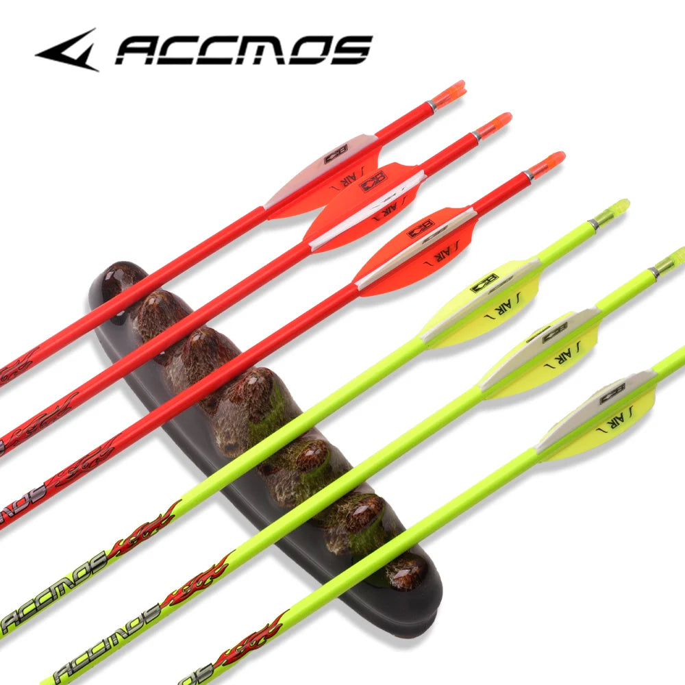 6 Pure Carbon Arrow ID4 Spine 400 1000 Shaft Air Feather Compound
