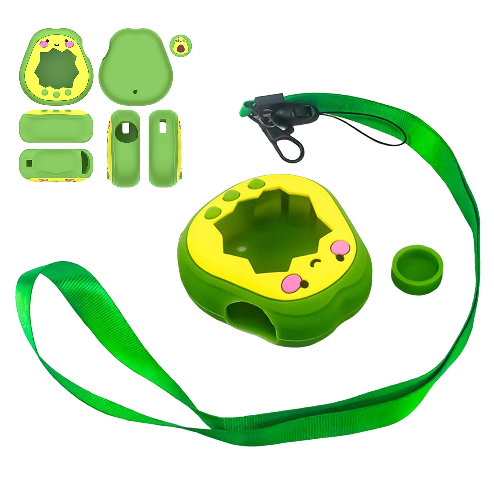 For Tamagotchi Paradise Avocado Shape Silicone Protective Shell Shockproof Anti-Scratch Protect Shell Set Gaming Accessories Peaceful Pleasures Health and Wellness