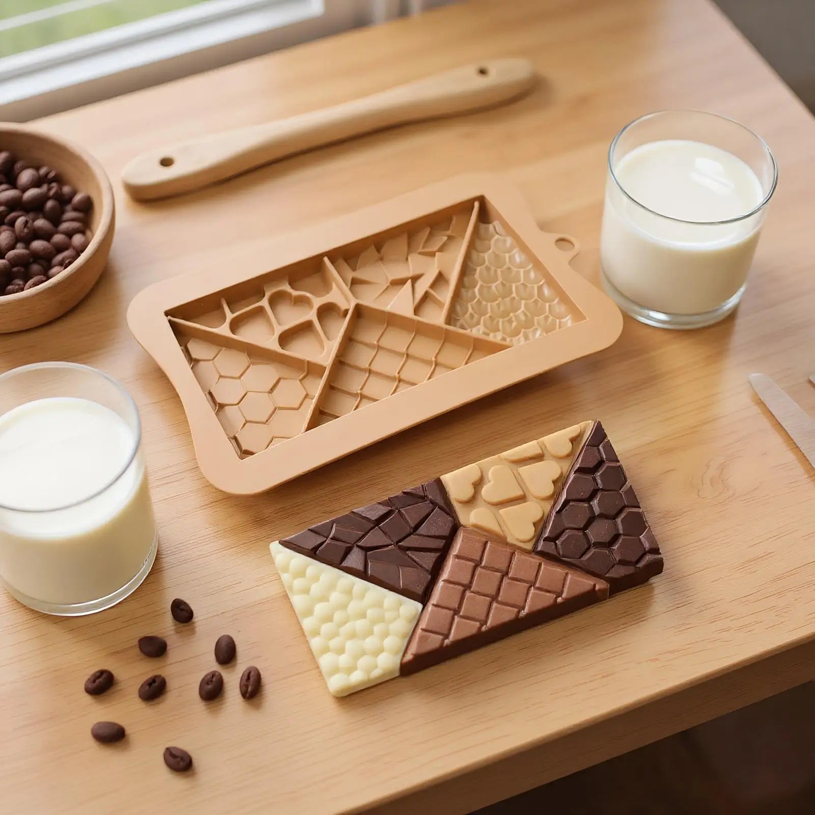 Candy Bar Molds Food Grade Non Stick Flexible Mould Silicone Chocolate Molds for Snacks Desserts Protein Energy DIY Handmade Peaceful Pleasures Health and Wellness