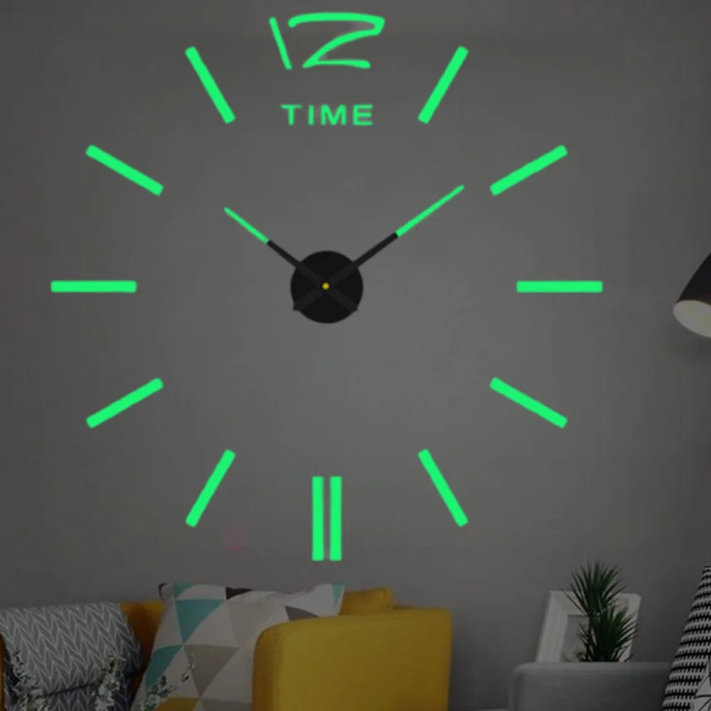 Large 3D Wall Clock Luminous Classic Wall Clocks DIY Digital Clock Wall Watches Stickers Silent Clock for Home Living Room Table Peaceful Pleasures Health and Wellness